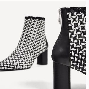 Zara two toned braided heel bootie